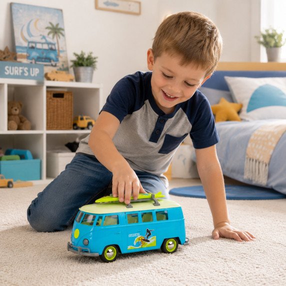 WOOPIE Klasikinis Bangų Autobusas su Šviesomis ir Garsu Modelis 1:14