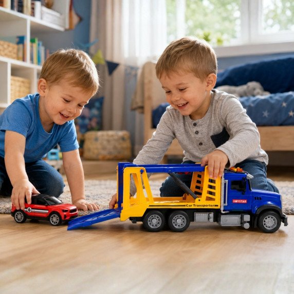 WOOPIE Keltuvas su automobiliu garsių šviesų mastelio 1:14