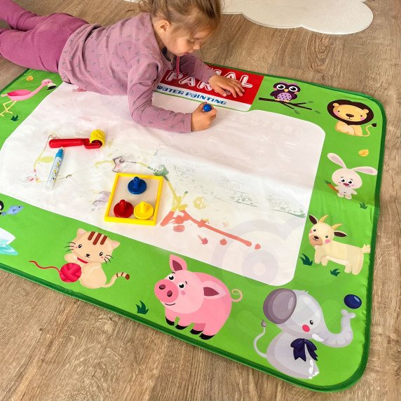 WOOPIE 2-in-1 vandens tapybos kilimas XXL Dvigubos puses Gyvūnai