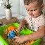WOOPIE Kinetic Sand 1,5 kg rinkinys XXL Gyvūnai ZOO Safari stalas su formomis