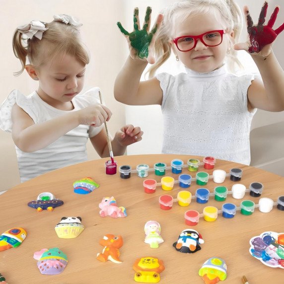 WOOPIE DIY tapybos rinkinys: Pasidarykite gipso liejamų figūrėlių ir juos nudažykite - dinozaurų rinkinys