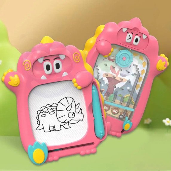 WOOPIE Znikopy magnetinis lenta 2in1 arkadinė žaidimų mašina Pinball Flipper rožinė