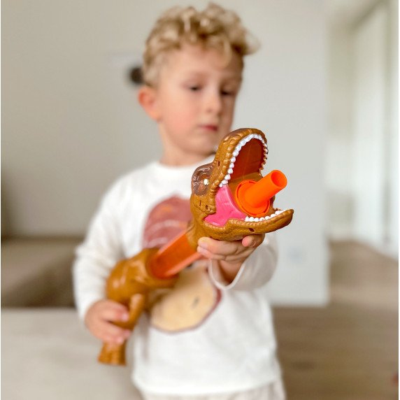 WOOPIE kamuolių šaudiklis putlinių kamuolių ir smiginės automatinis paleidiklis Dinozauras 22 vnt.