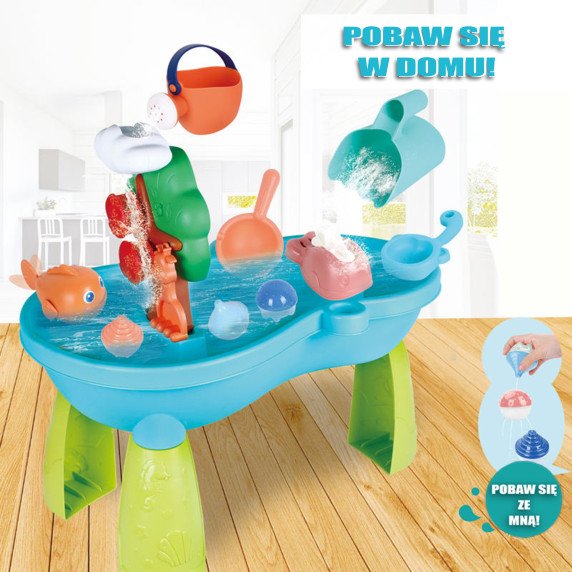 WOOPIE Vandens stalas 2 in 1 Smėlio dėžė Vandens krioklys 10 vnt.