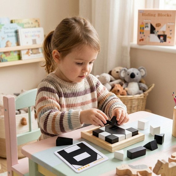 WOOPIE LOGINIS GALDI ŽAIDIMAS IŠ MEDŽIO MONTESSORI 3D SLĖPIMO BLOKAI EDUKACINIAI BLOKAI