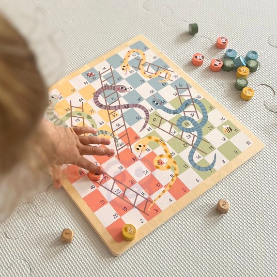 WOOPIE GREEN Logikos stalo žaidimai 2 viename Ludo + Žmės ir Laiptai