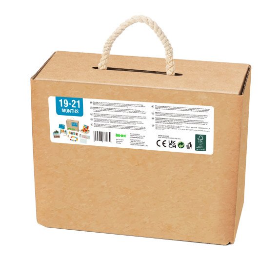 TOOKY TOY dėžė XXL Montessori edukacinė 7in1 pojūčių dėžė 19-21 mėnesiui