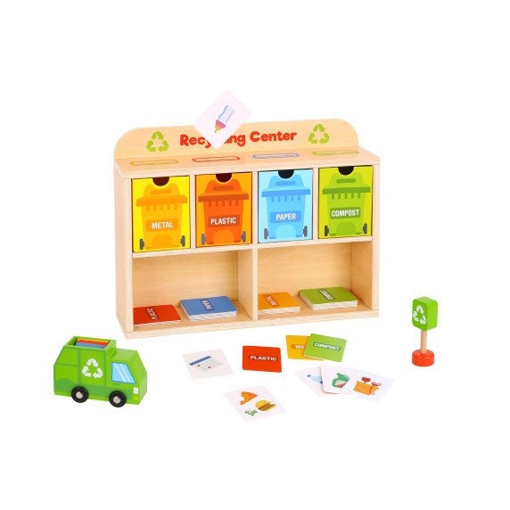 TOOKY TOY Medinis perdirbimo centro mokomasis rūšiaviklis