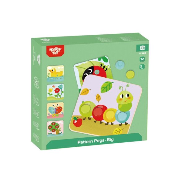 TOOKY TOY Žaislai su įdomiais blokais vaikams, mokymas atpažinti gyvūnus, formą, spalvas + lentos