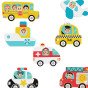 TOOKY TOY Mediniai Montessori galvosūkiai Transporto priemonės Automobiliai Lėktuvas Laivas Miestas Atitikimas Formos