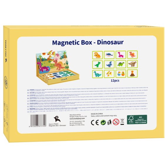 TOOKY TOY Magnetinis Puzzle Dinozaurų Puzzle
