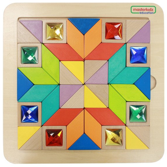 MASTERKIDZ Mokymosi rusys Montessori spalvų ir formų mokymosi mozaikos galvosūkis