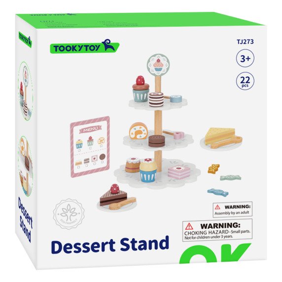 TOOKY TOY Saldainių lėkštė iš medžio stendo kupcakes pyragai