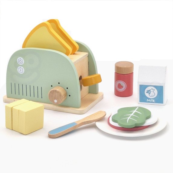 TOOKY TOY Medinis Tosteris Pastelinis Pusryčių Rinkinys
