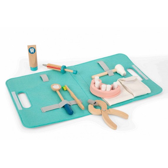 TOOKY TOY Mažas Dantų Gydytojo Rinkinys Gydytojo Lagaminas 19 vnt FSC