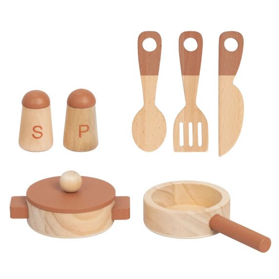 TOOKY TOY Medinis Beždžionėlių virtuvėlė su priedais