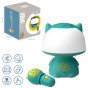 WOOPIE Daugiafunkcinė RGB lempa „Bluetooth“ garsiakalbis „Karaoke“ balsų moduliatorius SD kortelė AUX Turkio spalva