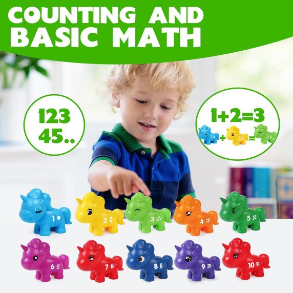 WOOPIE Montessori mokymasis skaičiais spalvomis rinkinys vieta sujungti 