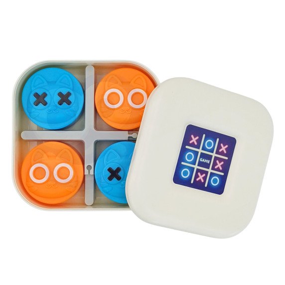 WOOPIE IQ Nešiojamas galvosūkis Tic Tac Toe Katės dėžėje