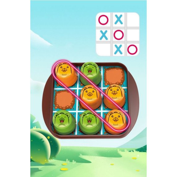 WOOPIE IQ Edukacinė ir strateginė loginė žaidimo 2 in 1 Kryžiukai-Nuliukai 8 vnt.