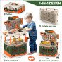 WOOPIE 4-in-1 Darbninko dirbtuvės mažyliams, baterija veikiamas gręžtuvas priedams 90 vnt.
