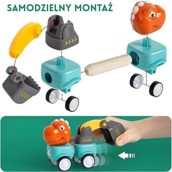 WOOPIE Magnetiniai konstruktoriai Dinozaurai 84 vnt.
