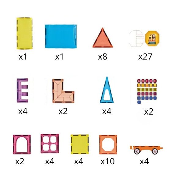 WOOPIE Magnetinis 3D Blokų Traukinio Rinkinys 71 vnt.