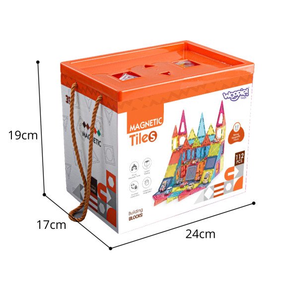 WOOPIE Magnetinės Statybinės Dėžės 7.5 cm Stovėjimas 112 vnt