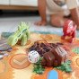 WOOPIE 2-in-1 Statybos rinkinys Dinosaurų stalo žaidimas + 46 kauliukai