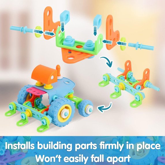 WOOPIE 6-in-1 STEM Transporto Konstruktorius su Kūno Dalimis