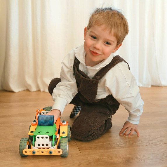 WOOPIE Statybos plytelės rinkinys STEM Transporto priemonės 163 vnt.