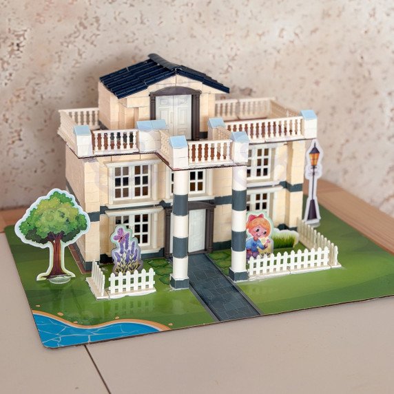 WOOPIE DIY statybos rinkinys, kuris leidžia pastatyti sapnų namą iš plytelių, 603 vnt.
