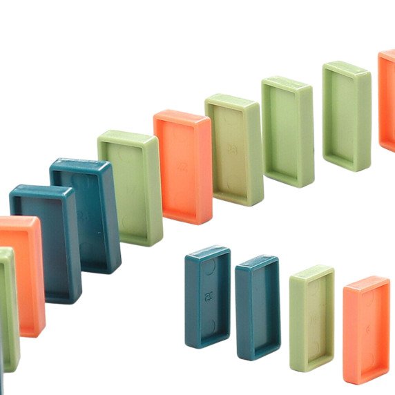 WOOPIE Elektrinis Traukinio Lokomotyvas su Domino Blokais Dinozauras Oranžinis - 8 vnt.