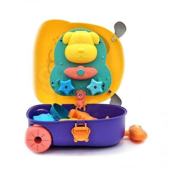 WOOPIE 3-in-1 Smėlio dezė, lagaminas, šuo, vandens stalas