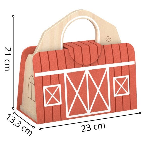WOOPIE GREEN Medinis raižytinis ūkinis kišenėje su gyvūnais 11 vnt.