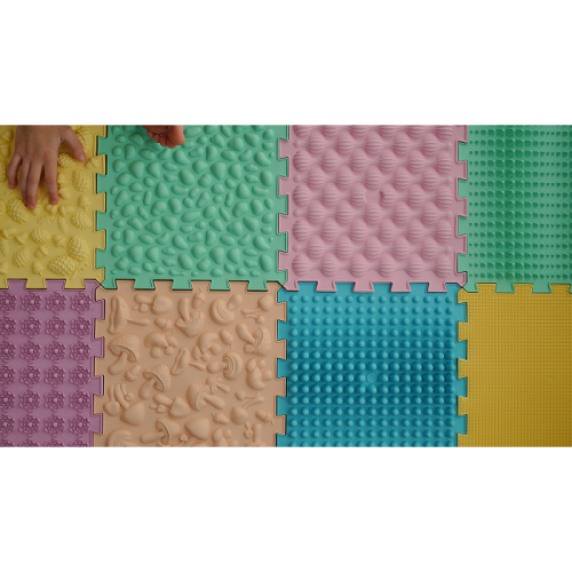 Taktilinis masažinis takelis Ortek „Puzzle Mix“ (8 vnt.)