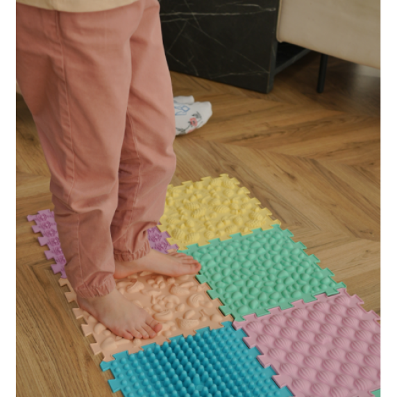 Taktilinis masažinis takelis Ortek „Puzzle Mix“ (8 vnt.)