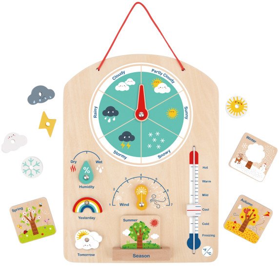 Tooky Toy Edukacinė Montesori dėžutė-žaidimas Rebusas Oro lentelė su abaku 6 viename nuo 3 metų