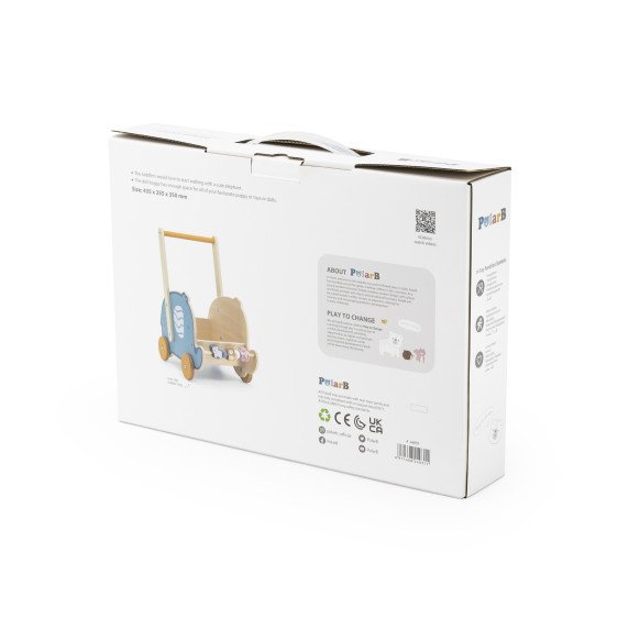 VIGA PolarB Medinis 2-in-1 Vežimėlis, Ratai, Dramblys