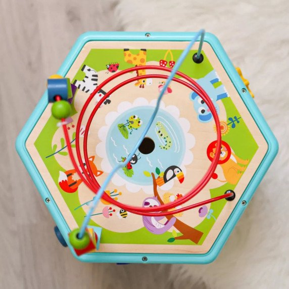 TOOKY TOY interaktyvi Medžio Montesorio šešiakampė atidarymo dėžutė