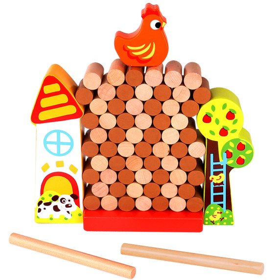 TOOKY TOY Arkadinė žaidimo kritimo vieta Medinis ūkininkas
