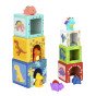 TOOKY TOY Mediniai blokai švietimo galvosūkis + 6 žaidimo figūros 12 vnt.