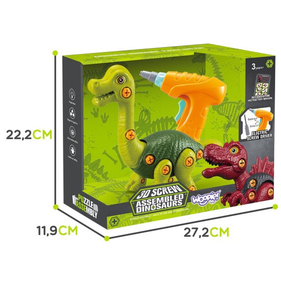 WOOPIE Dinozaurų rinkinys su sukimu + gręžtuvas, 31 vnt.