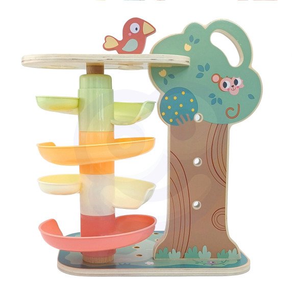 WOOPIE GREEN Montessori 4-in-1 kamuolių trasa veikla medis FSC