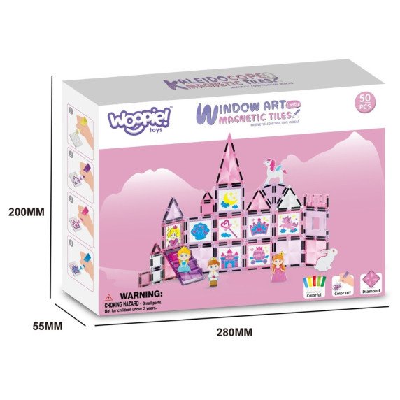 WOOPIE Magnetiniai Blokai princesės pilis rinkinys, 50 vnt.