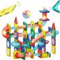 WOOPIE Magnetinė konstrukcijų rinkinio 3D šviesuolių takelio ugdymo lovos 105 vnt.