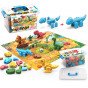 WOOPIE 2-in-1 Statybos rinkinys Dinosaurų stalo žaidimas + 46 kauliukai