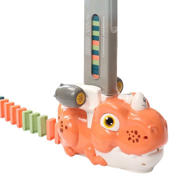 WOOPIE Elektrinis Traukinio Lokomotyvas Domino Blokams Dinozaurui Oranžinis - 3 vnt.