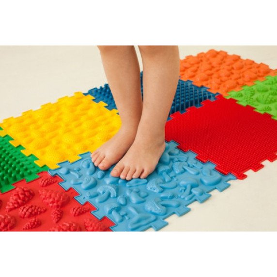 Masažinių kilimėlių rinkinys - dėlionė Ortek "Puzzle Mix" (10 + 12 vnt.)