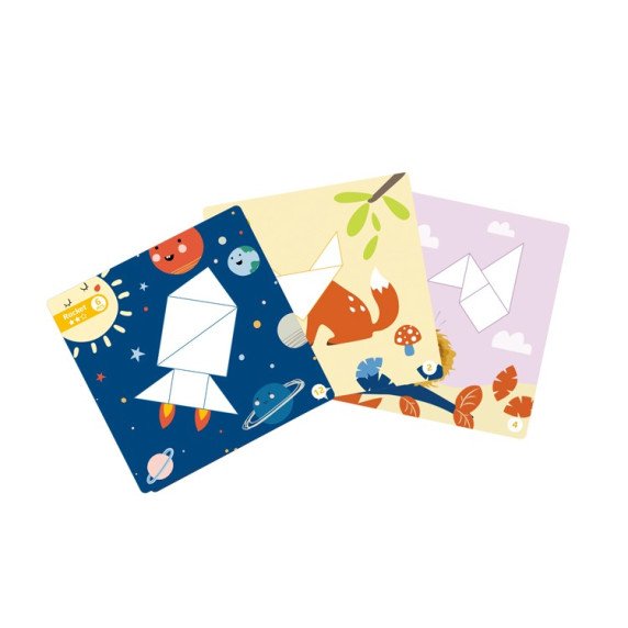 TOOKY TOY Tangram galvosūkis vaikams, mokantis figūrų formų formų 18 vnt.